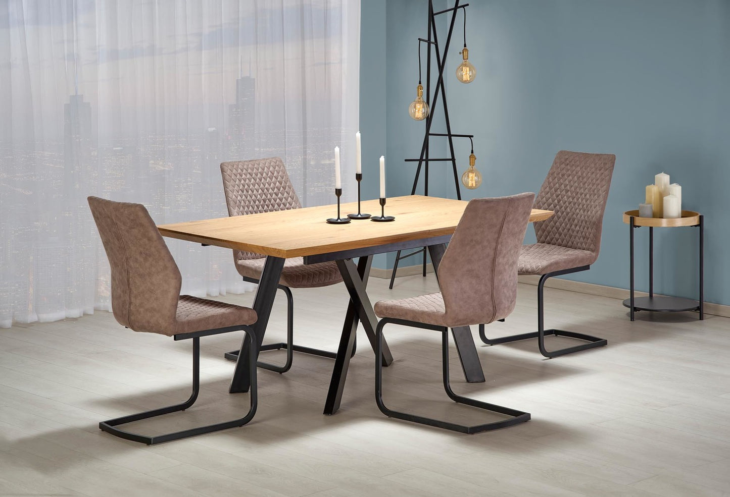 Kitchen Table Capital 1 | size: Length: 90cm, Width: 240cm, Height: 76cm | color: Black/Oak | image: 1 | variant: 1013011