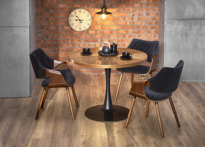 Kitchen Table Carmelo | size: Length: 100cm, Width: 100cm, Height: 75cm, Diameter: 100cm | color: Black/Walnut | image: 3 | variant: 1011231