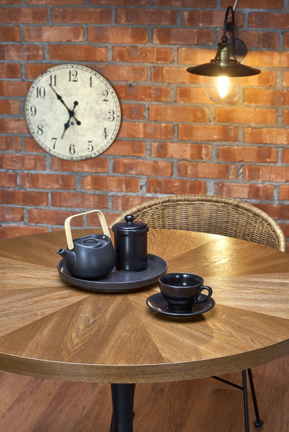 Kitchen Table Carmelo | size: Length: 100cm, Width: 100cm, Height: 75cm, Diameter: 100cm | color: Black/Walnut | image: 8 | variant: 1011231