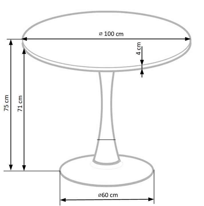 Kitchen Table Carmelo | size: Length: 100cm, Width: 100cm, Height: 75cm, Diameter: 100cm | color: Black/Walnut | image: 9 | variant: 1011231