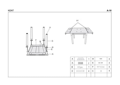 Kitchen Table Charleston | size: Length: 80cm, Width: 130cm, Height: 76cm | color: Gray | image: 3 | variant: 1003200