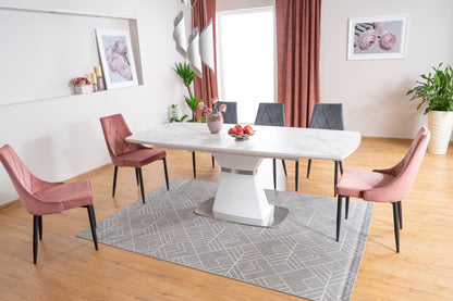 Kitchen Table Colleferro | size: Length: 90cm, Width: 210cm, Height: 76cm | color: White | image: 5 | variant: 1007675