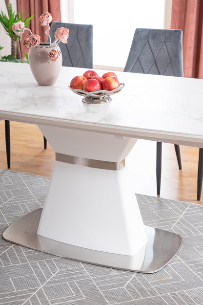 Kitchen Table Colleferro | size: Length: 90cm, Width: 210cm, Height: 76cm | color: White | image: 7 | variant: 1007675