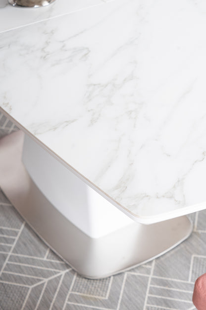 Kitchen Table Colleferro | size: Length: 90cm, Width: 210cm, Height: 76cm | color: White | image: 8 | variant: 1007675