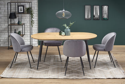 Kitchen Table Colorado | size: Length: 80cm, Width: 160cm, Height: 74cm | color: Black/Oak | image: 4 | variant: 1011229