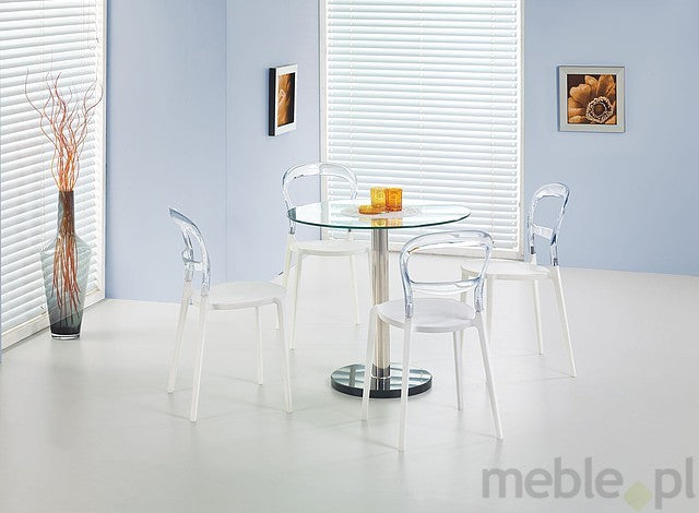Kitchen Table Cyryl | size: Length: 80cm, Width: 80cm, Height: 74cm, Diameter: 80cm | color: Transparent | image: 2 | variant: 1011202