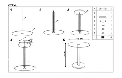 Kitchen Table Cyryl | size: Length: 80cm, Width: 80cm, Height: 74cm, Diameter: 80cm | color: Transparent | image: 3 | variant: 1011202