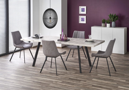 Kitchen Table Dallas | size: Length: 90cm, Width: 220cm, Height: 76cm | color: White/Marble/Black | image: 3 | variant: 1011254