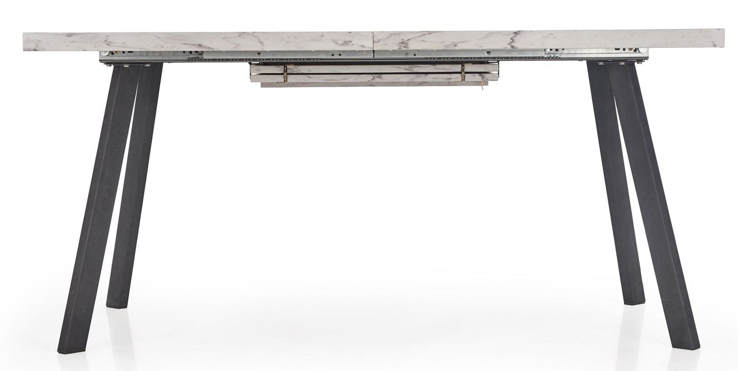 Kitchen Table Dallas | size: Length: 90cm, Width: 220cm, Height: 76cm | color: White/Marble/Black | image: 4 | variant: 1011254