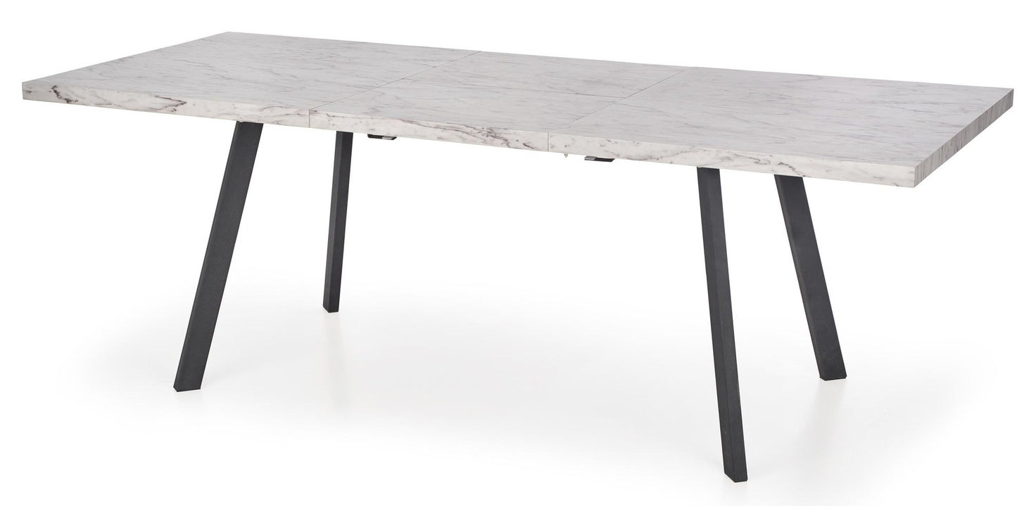 Kitchen Table Dallas | size: Length: 90cm, Width: 220cm, Height: 76cm | color: White/Marble/Black | image: 6 | variant: 1011254