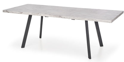 Kitchen Table Dallas | size: Length: 90cm, Width: 220cm, Height: 76cm | color: White/Marble/Black | image: 6 | variant: 1011254