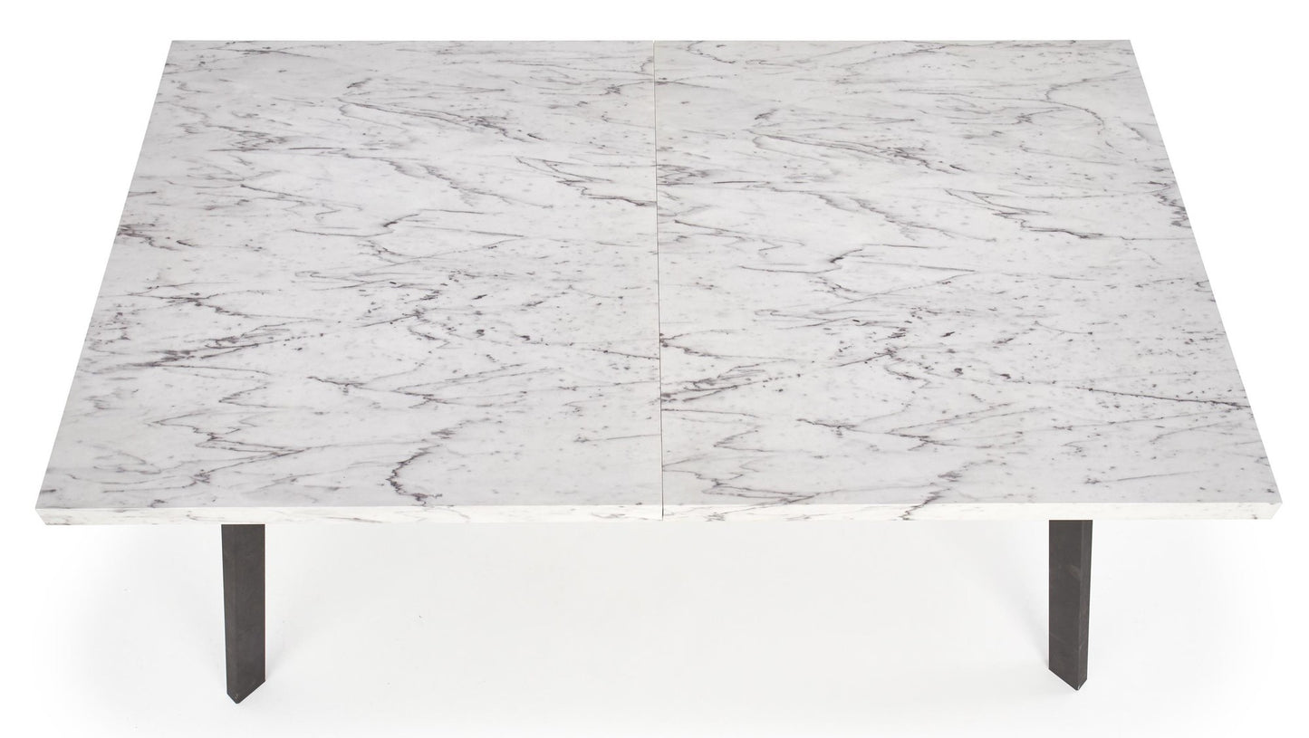 Kitchen Table Dallas | size: Length: 90cm, Width: 220cm, Height: 76cm | color: White/Marble/Black | image: 8 | variant: 1011254
