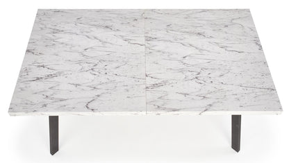 Kitchen Table Dallas | size: Length: 90cm, Width: 220cm, Height: 76cm | color: White/Marble/Black | image: 8 | variant: 1011254