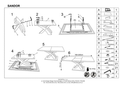 Kitchen Table Delhi | size: Length: 90cm, Width: 220cm, Height: 77cm | color: White | image: 10 | variant: 1003237