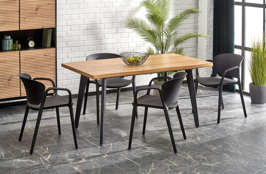 Kitchen Table Dickson 2 | size: Length: 88cm, Width: 210cm, Height: 76cm | color: Black/Oak | image: 1 | variant: 1013013