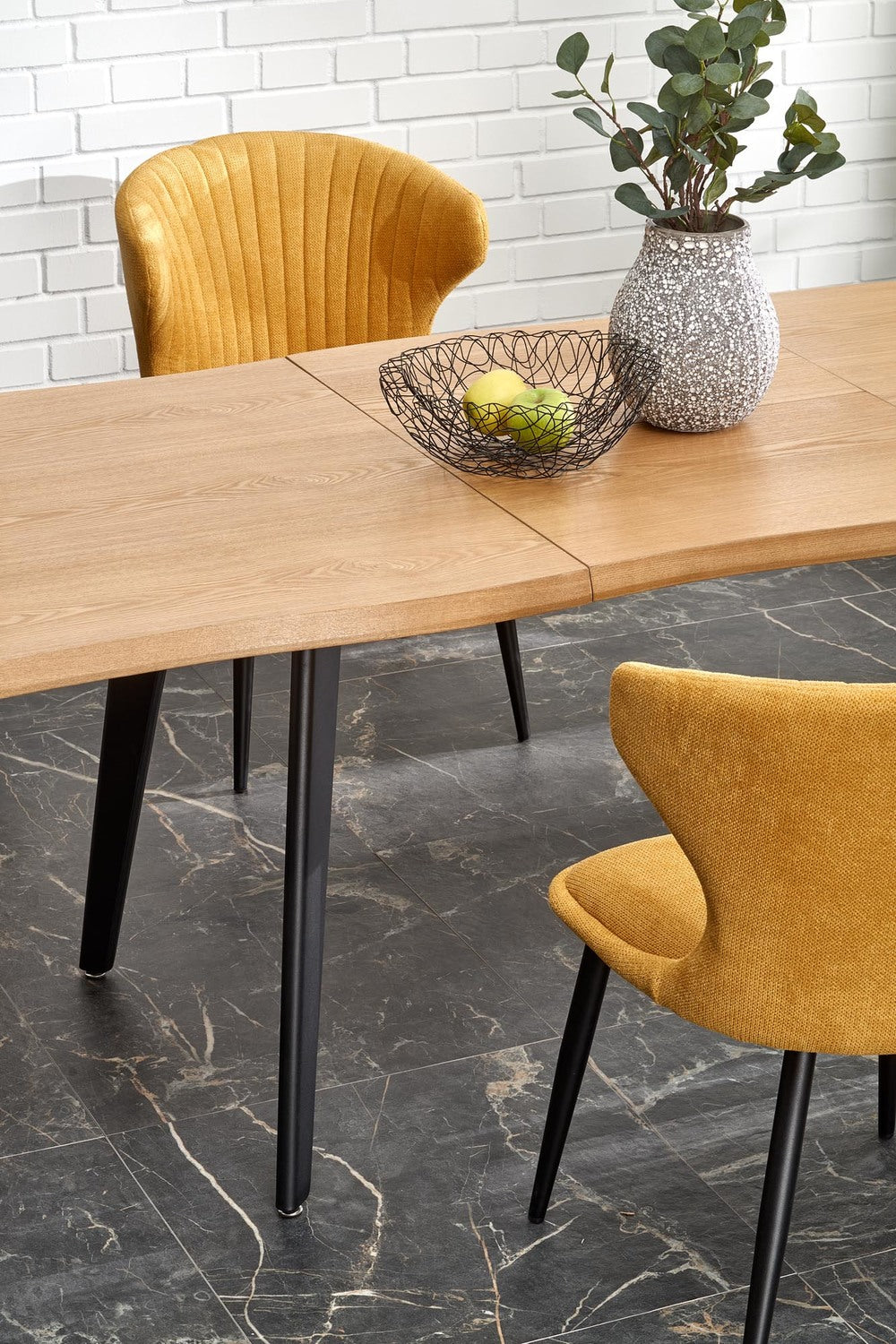 Kitchen Table Dickson 2 | size: Length: 88cm, Width: 210cm, Height: 76cm | color: Black/Oak | image: 3 | variant: 1013013