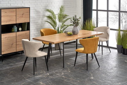 Kitchen Table Dickson 2 | size: Length: 88cm, Width: 210cm, Height: 76cm | color: Black/Oak | image: 5 | variant: 1013013