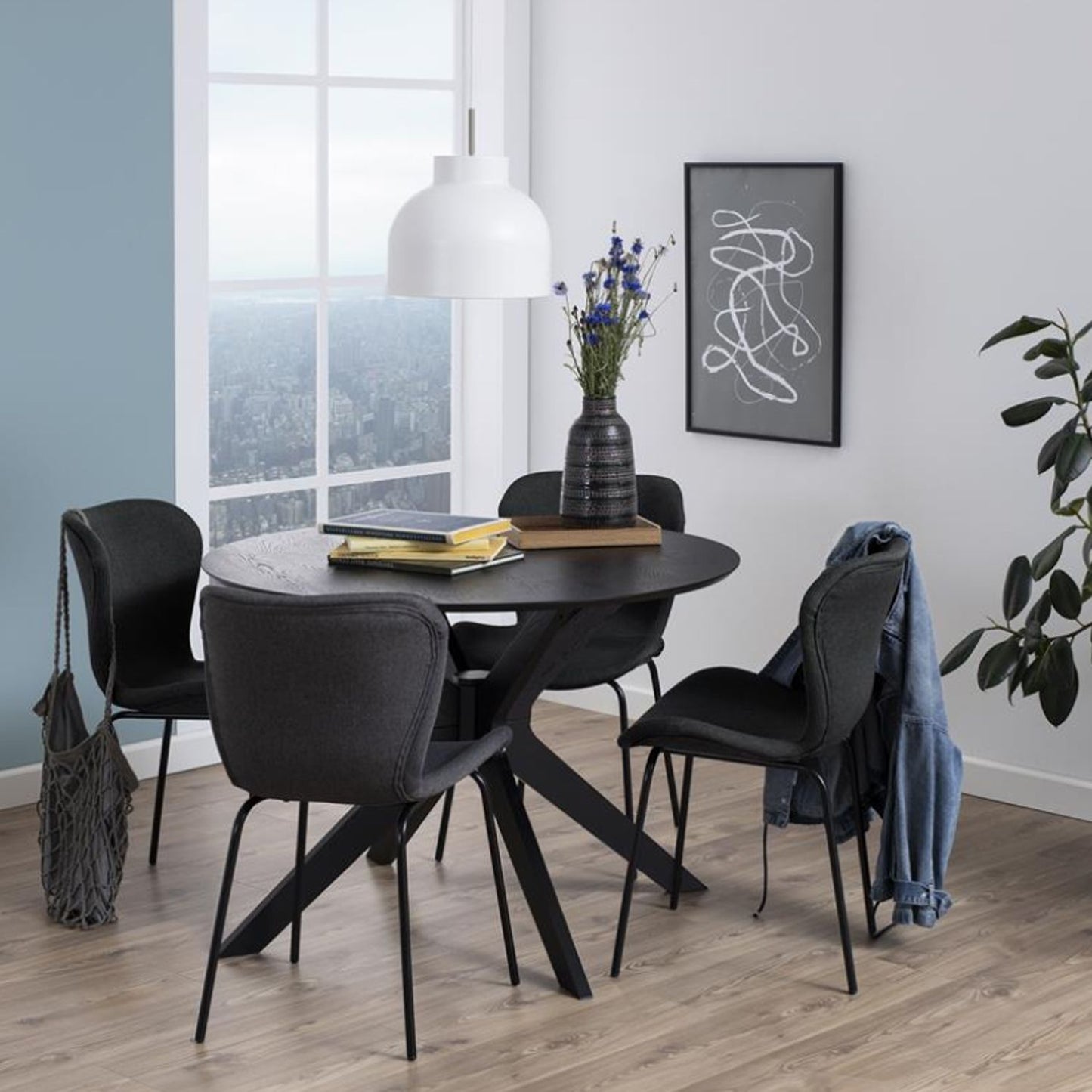 Kitchen Table Duncan | size: Length: 105cm, Width: 105cm, Height: 75cm, Diameter: 105cm | color: Black | image: 1 | variant: 1017892