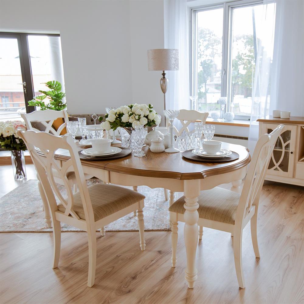 Kitchen Table East Bicester | size: Length: 106.5cm, Width: 182cm, Height: 76cm | color: Oak | image: 6 | variant: 1006298