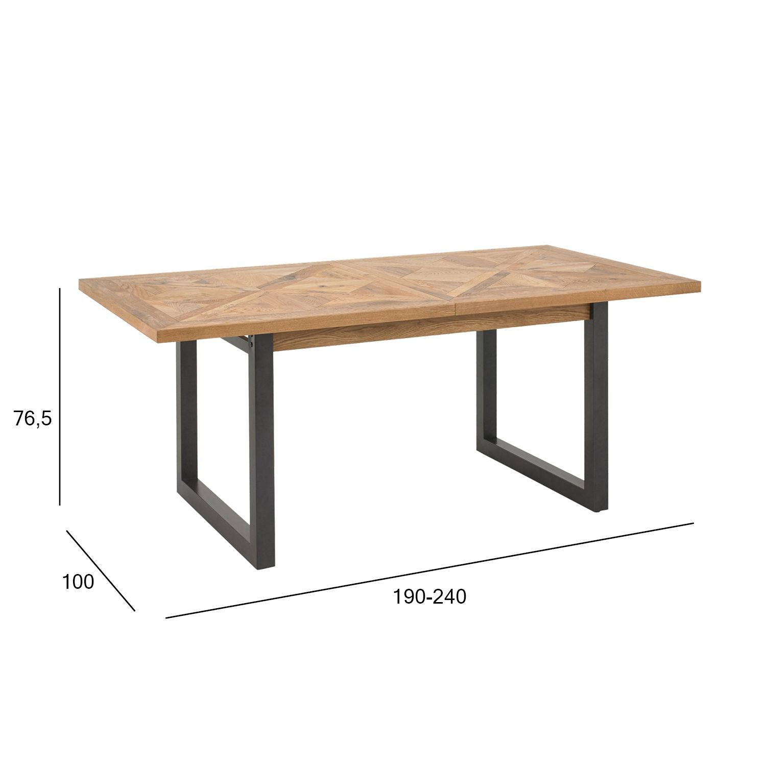 Kitchen Table East Dorking | size: Length: 100cm, Width: 240cm, Height: 76.5cm | color: Oak | image: 4 | variant: 1006488