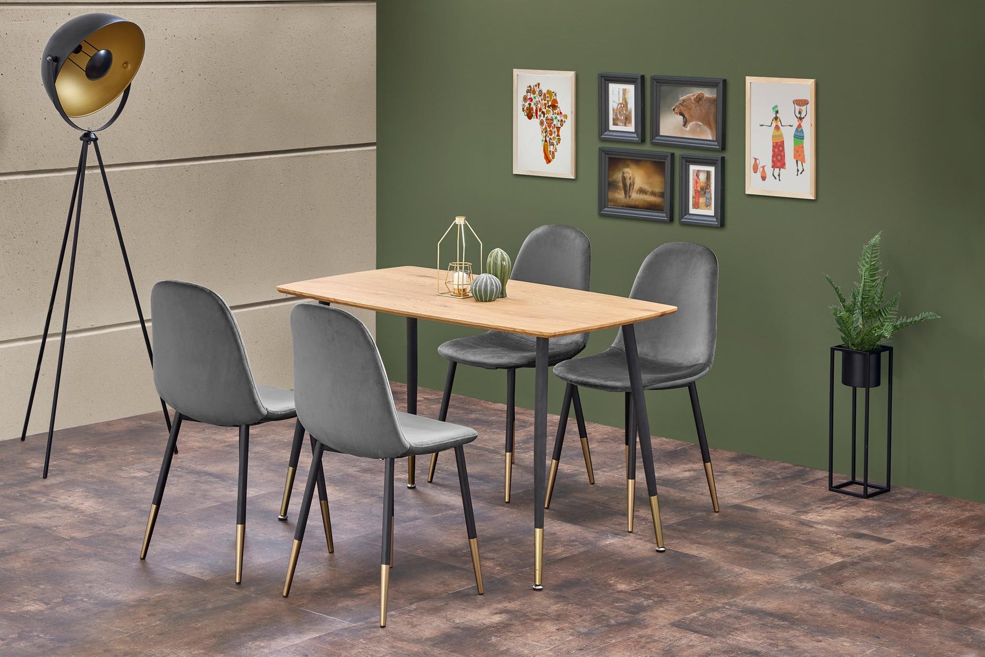 Kitchen Table East Melbourne | size: Length: 70cm, Width: 120cm, Height: 76cm | color: Black/Oak | image: 7 | variant: 1006784