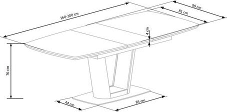 Kitchen Table East Pune | size: Length: 90cm, Width: 200cm, Height: 76cm | color: White | image: 6 | variant: 1006872