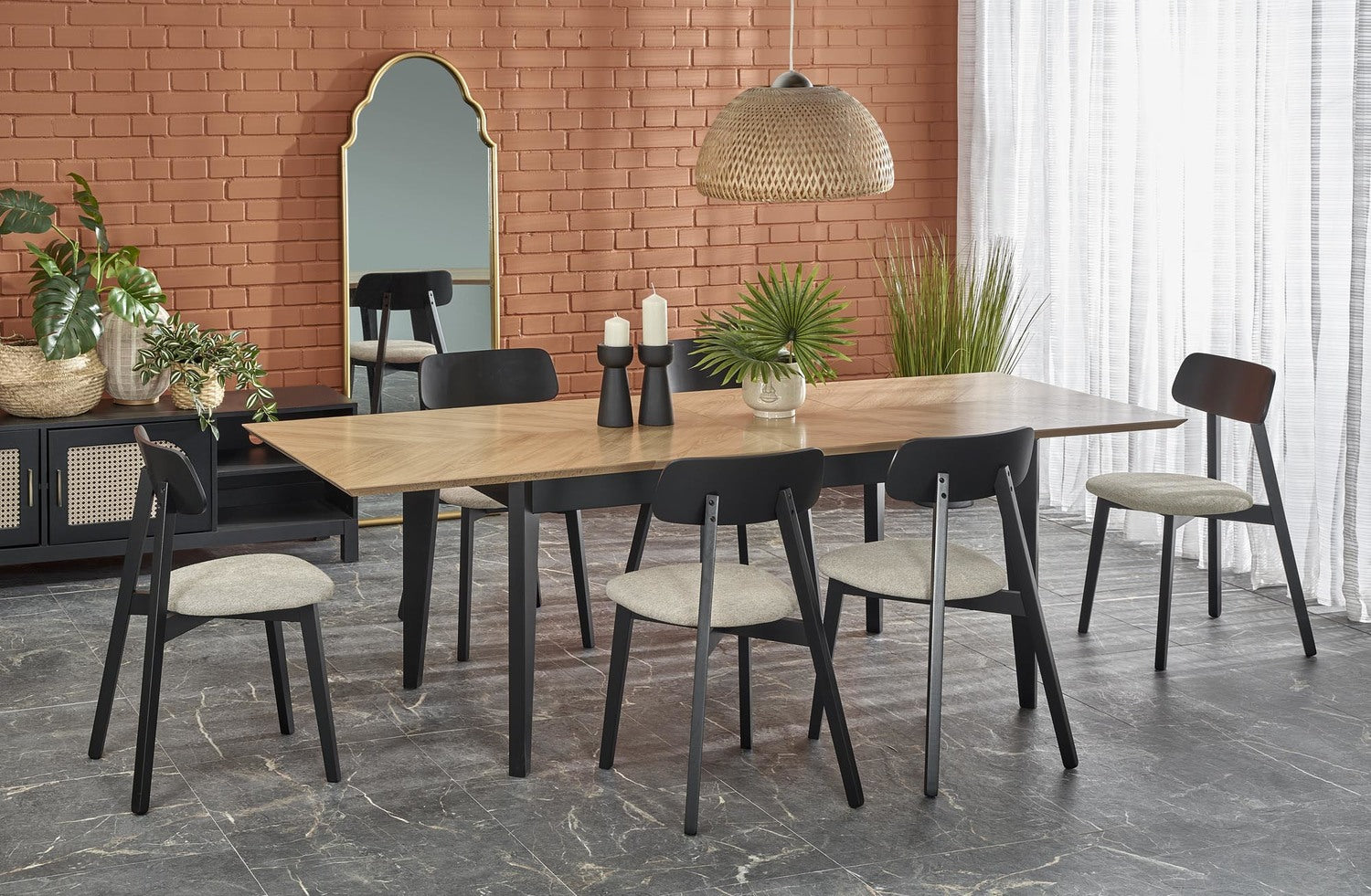 Kitchen Table Edmondo | size: Length: 90cm, Width: 240cm, Height: 75cm | color: Oak | image: 4 | variant: 1017867