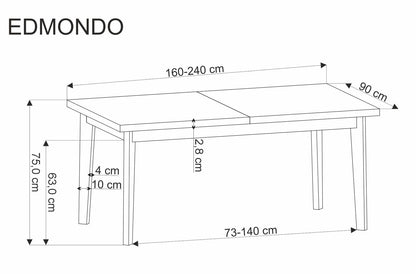 Kitchen Table Edmondo | size: Length: 90cm, Width: 240cm, Height: 75cm | color: Oak | image: 6 | variant: 1017867