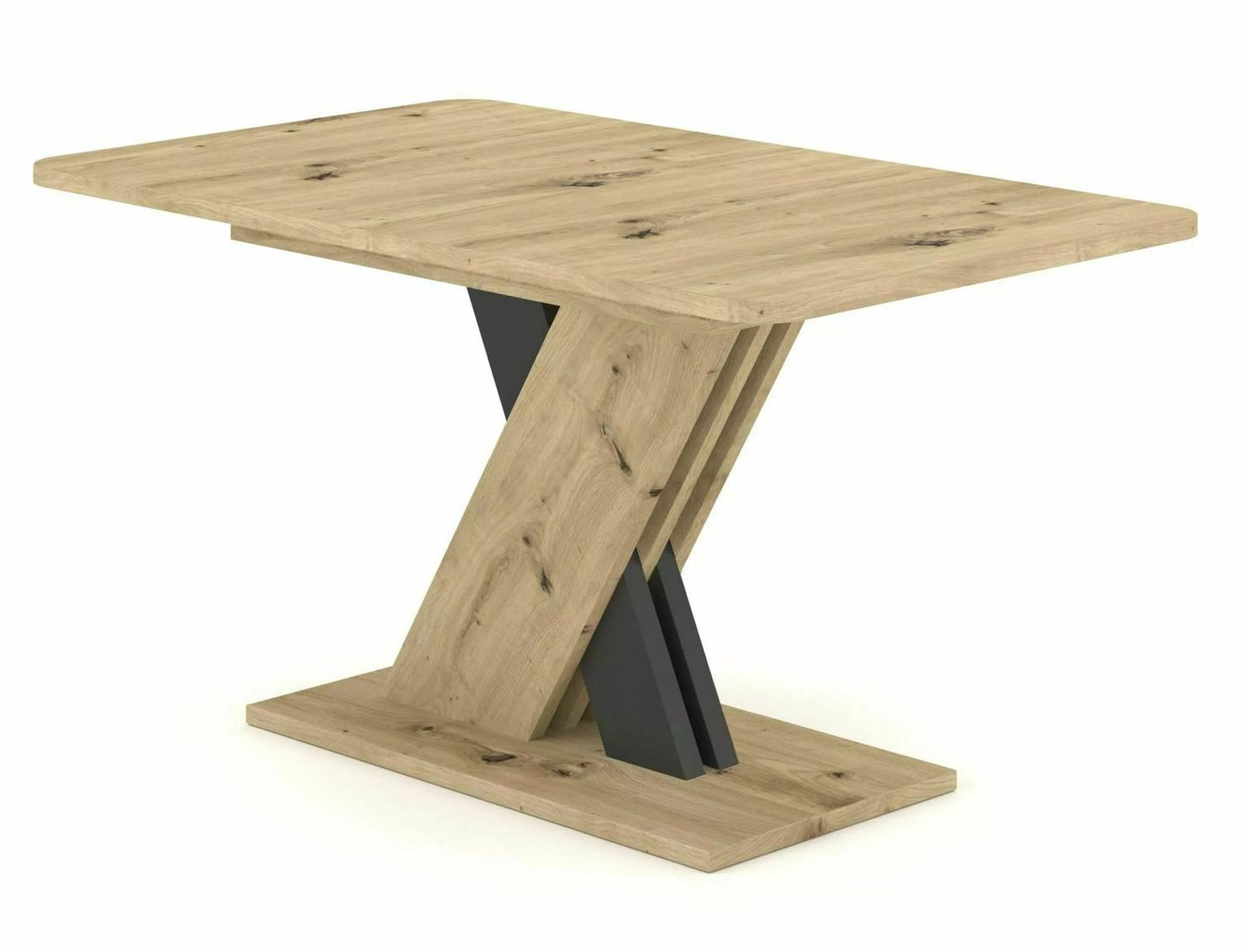 Kitchen Table Exel | size: Length: 85cm, Width: 180cm, Height: 76cm | color: Oak/Grey | image: 2 | variant: 1006547