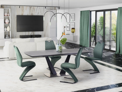 Kitchen Table Fangor | size: Length: 90cm, Width: 220cm, Height: 76cm | color: Black/Grey | image: 3 | variant: 1012349
