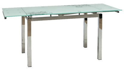 Kitchen Table GD017 | size: Length: 74cm, Width: 170cm, Height: 75cm | color: White/Silver | image: 1 | variant: 1006577