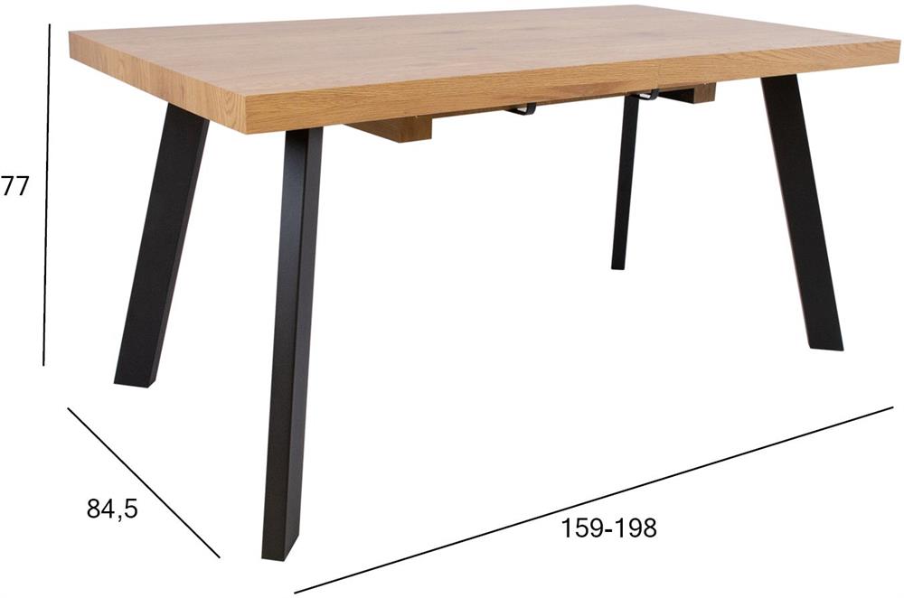 Kitchen Table Geneva | size: Length: 84.5cm, Width: 198cm, Height: 77cm | color: Oak | image: 6 | variant: 1001573