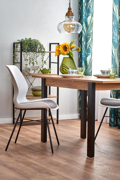 Kitchen Table Gino | size: Length: 60cm, Width: 135cm, Height: 75cm | color: Black/Oak | image: 8 | variant: 1006368