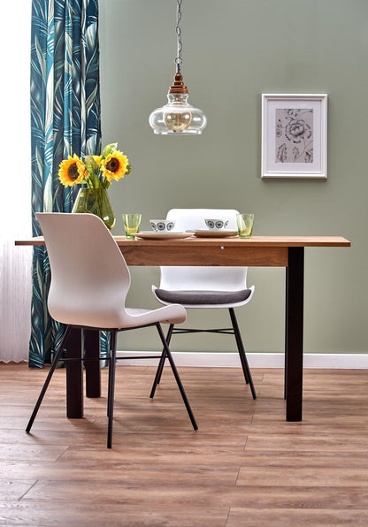 Kitchen Table Gino | size: Length: 60cm, Width: 135cm, Height: 75cm | color: Black/Oak | image: 9 | variant: 1006368