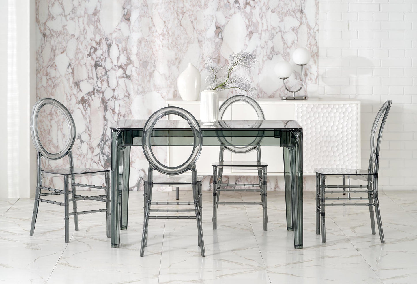 Kitchen Table Gomez | size: Length: 80cm, Width: 120cm, Height: 74cm | color: Transparent | image: 2 | variant: 1013017