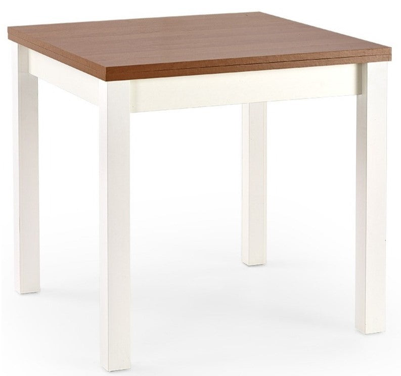 Kitchen Table Gracjan | size: Length: 80cm, Width: 160cm, Height: 76cm | color: White/Brown | image: 1 | variant: 1006373