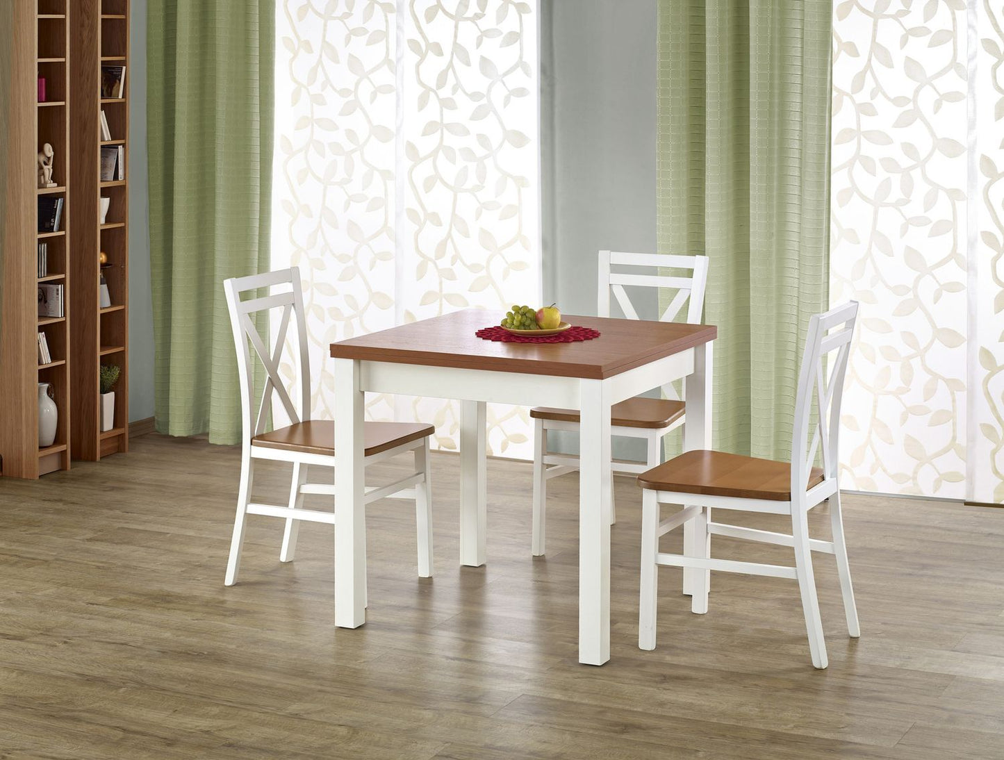 Kitchen Table Gracjan | size: Length: 80cm, Width: 160cm, Height: 76cm | color: White/Brown | image: 2 | variant: 1006373