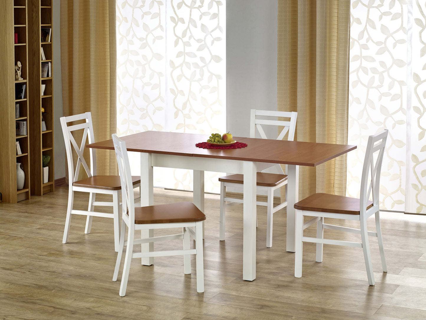 Kitchen Table Gracjan | size: Length: 80cm, Width: 160cm, Height: 76cm | color: White/Brown | image: 3 | variant: 1006373