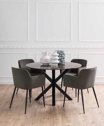 Kitchen Table Heaven 6 | size: Length: 120cm, Width: 120cm, Height: 75.5cm, Diameter: 120cm | color: Brown | image: 3 | variant: 1017887