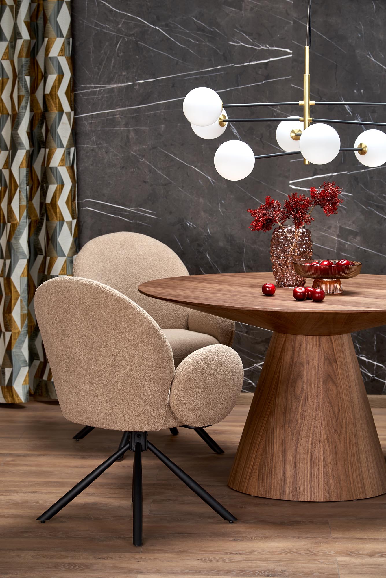Kitchen Table Henderson | size: Length: 136cm, Width: 136cm, Height: 78cm, Diameter: 136cm | color: Walnut | image: 5 | variant: 1013018