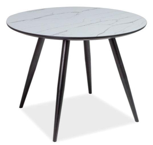 Kitchen Table Ideal | size: Length: 100cm, Width: 100cm, Height: 75cm, Diameter: 100cm | color: White/Marble/Black | image: 1 | variant: 1011178