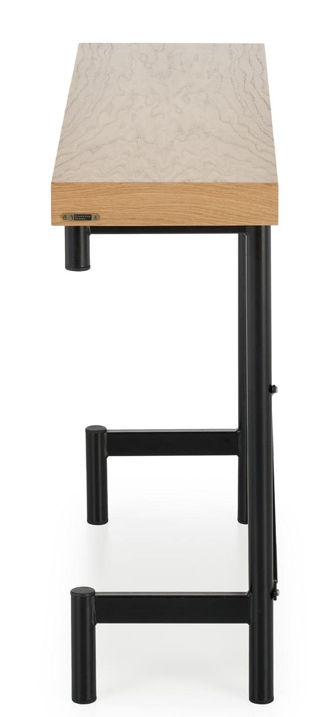 Kitchen Table Inferno | size: Length: 30cm, Width: 106cm, Height: 77cm | color: Black/Oak | image: 3 | variant: 1011997
