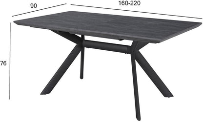 Kitchen Table Kristiansand | size: Length: 90cm, Width: 220cm, Height: 76cm | color: Black | image: 3 | variant: 1006013