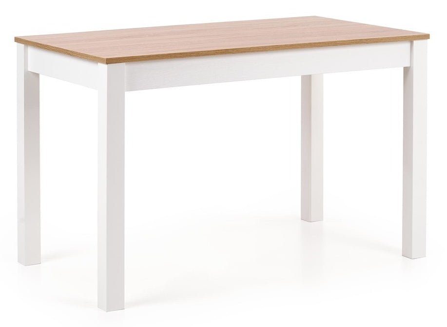 Kitchen Table Ksawery | size: Length: 68cm, Width: 120cm, Height: 76cm | color: White/Oak | image: 0 | variant: 1006380