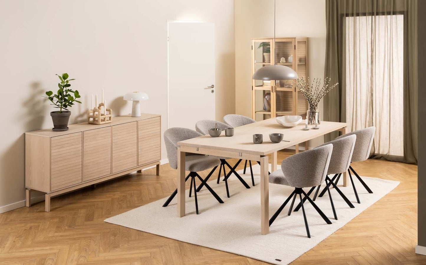 Kitchen Table Linley | size: Length: 100cm, Width: 200cm, Height: 75cm | color: Beige | image: 3 | variant: 1017875