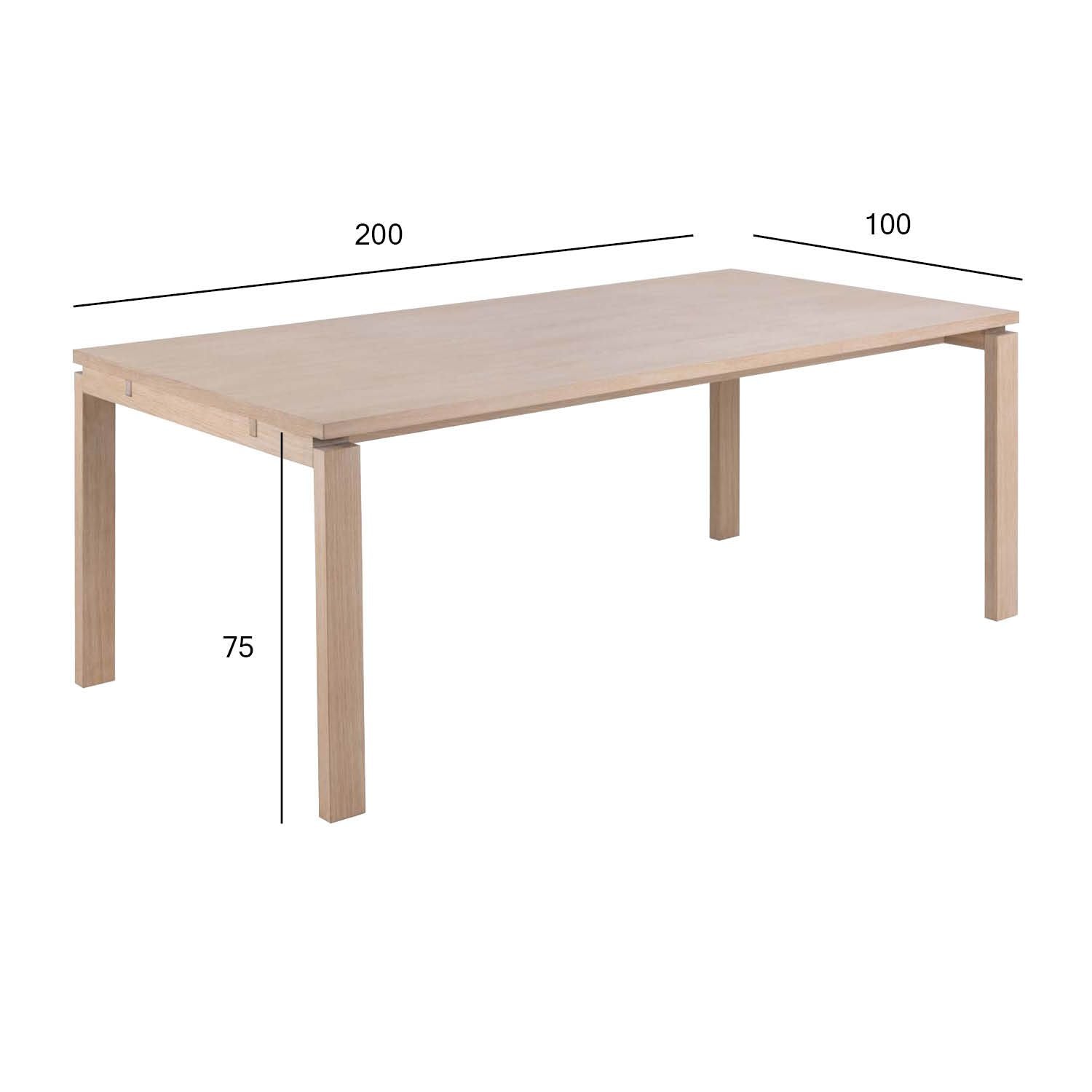Kitchen Table Linley | size: Length: 100cm, Width: 200cm, Height: 75cm | color: Beige | image: 4 | variant: 1017875
