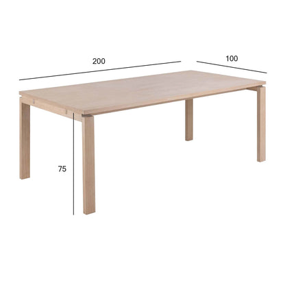 Kitchen Table Linley | size: Length: 100cm, Width: 200cm, Height: 75cm | color: Beige | image: 4 | variant: 1017875