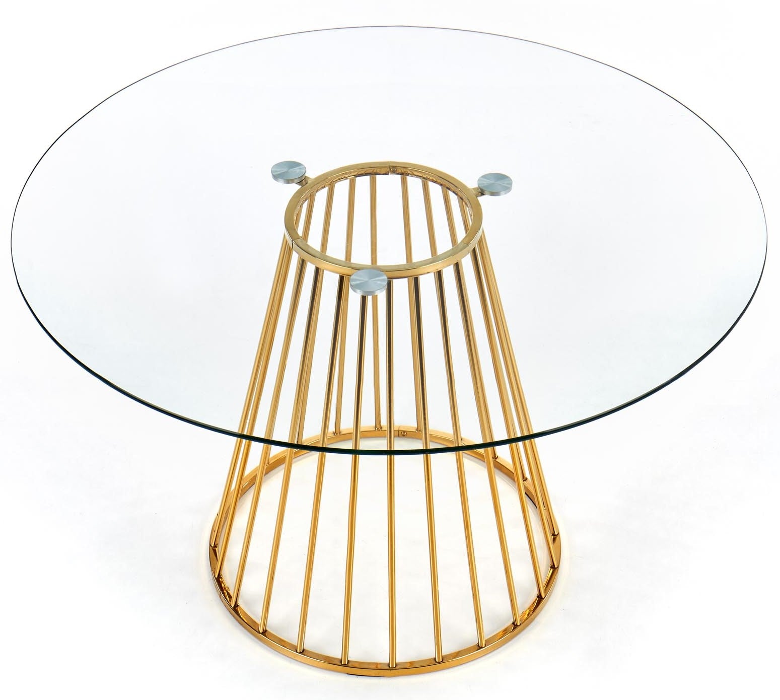 Kitchen Table Liverpool | size: Length: 120cm, Width: 120cm, Height: 75cm, Diameter: 120cm | color: Transparent/Gold | image: 2 | variant: 1011239