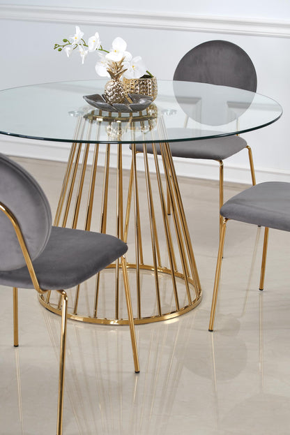 Kitchen Table Liverpool | size: Length: 120cm, Width: 120cm, Height: 75cm, Diameter: 120cm | color: Transparent/Gold | image: 8 | variant: 1011239