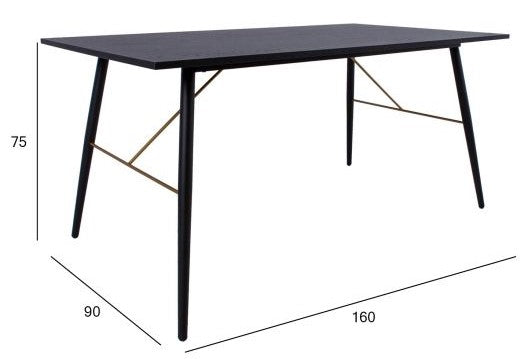 Kitchen Table Luxembourg | size: Length: 90cm, Width: 160cm, Height: 75cm | color: Black | image: 4 | variant: 1012011